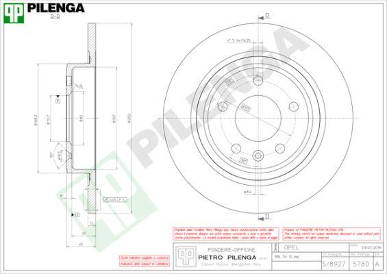 Pilenga 5780 - Тормозной диск unicars.by