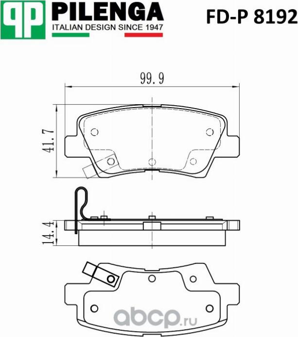 Pilenga FD-P 8192 - Тормозные колодки, дисковые, комплект unicars.by