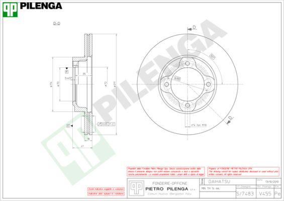 Pilenga V455 - Тормозной диск unicars.by