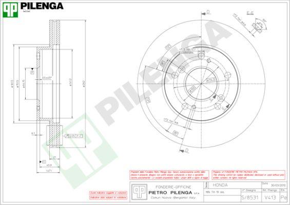 Pilenga V413 - Тормозной диск unicars.by