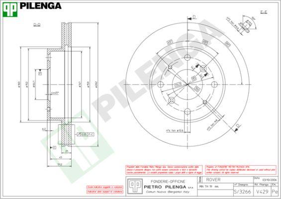 Pilenga V429 - Тормозной диск unicars.by