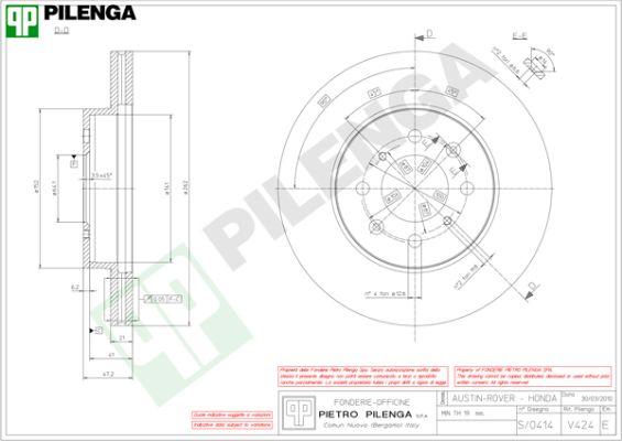 Pilenga V424 - Тормозной диск unicars.by