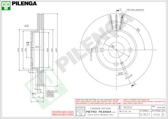 Pilenga V512 - Тормозной диск unicars.by