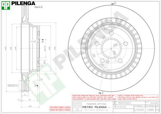 Pilenga V588 - Тормозной диск unicars.by