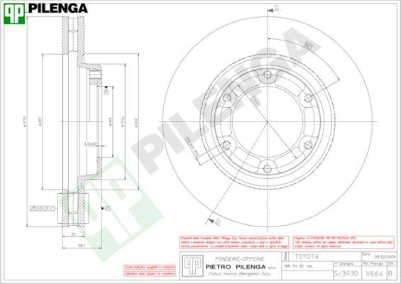 Pilenga V664 - Тормозной диск unicars.by