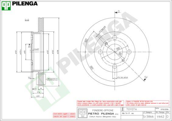 Pilenga V662 - Тормозной диск unicars.by