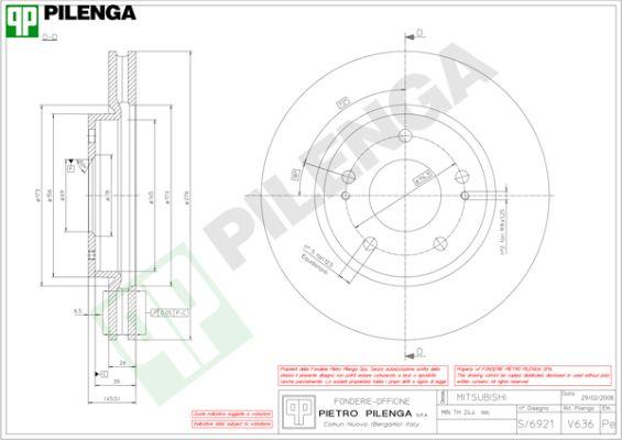 Pilenga V636 - Тормозной диск unicars.by