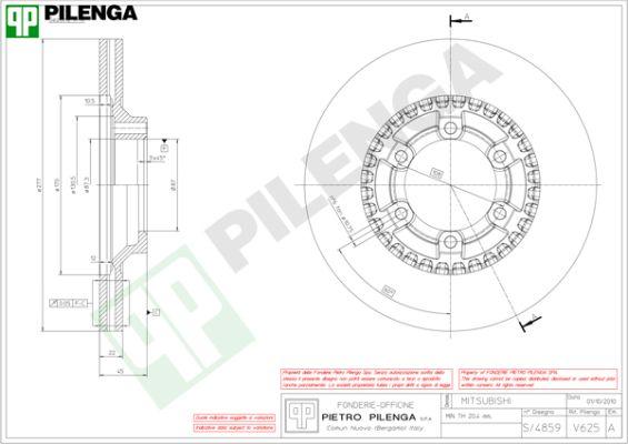 Pilenga V625 - Тормозной диск unicars.by