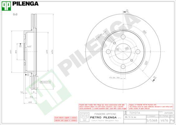 Pilenga V676 - Тормозной диск unicars.by