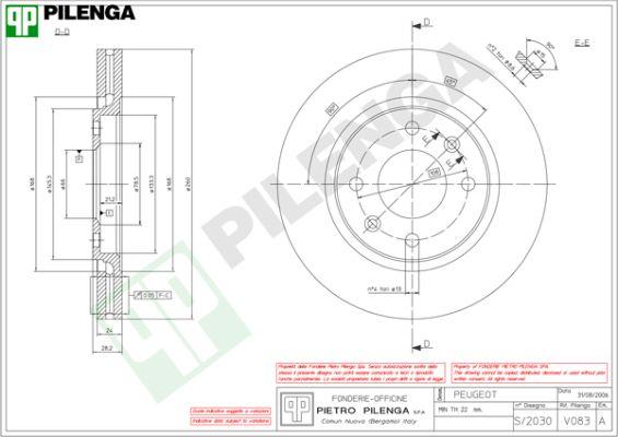 Pilenga V083 - Тормозной диск unicars.by