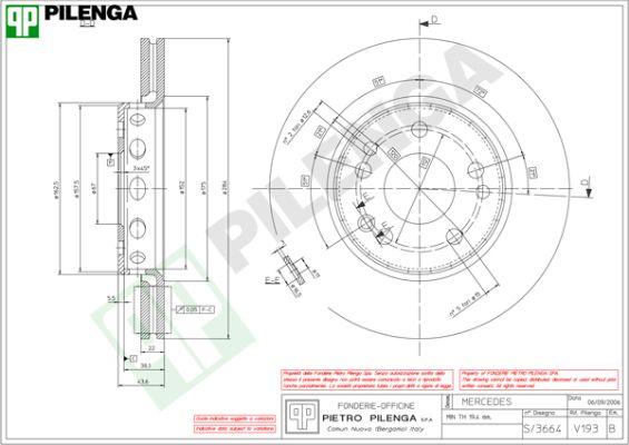 Pilenga V193 - Тормозной диск unicars.by