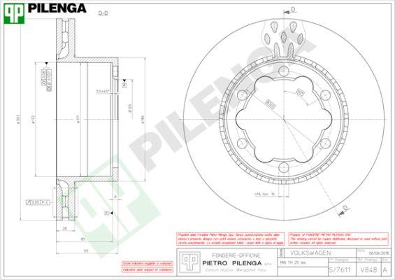 Pilenga V848 - Тормозной диск unicars.by