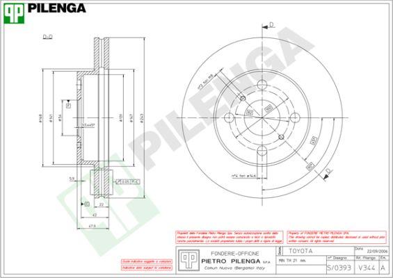 Pilenga V344 - Тормозной диск unicars.by