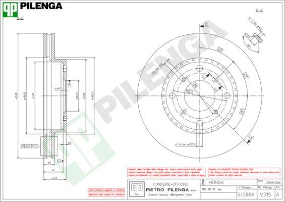 Pilenga V315 - Тормозной диск unicars.by