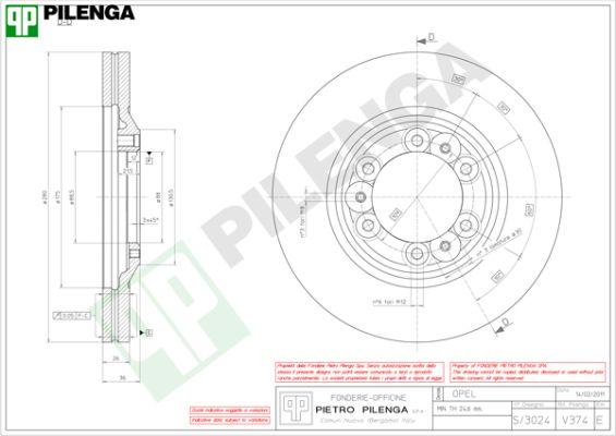 Pilenga V374 - Тормозной диск unicars.by