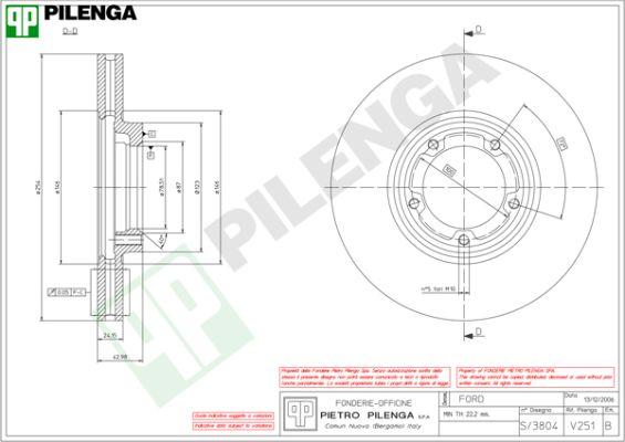 Pilenga V251 - Тормозной диск unicars.by