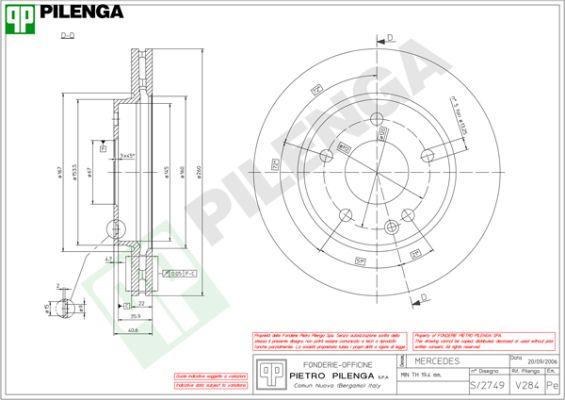 Pilenga V284 - Тормозной диск unicars.by