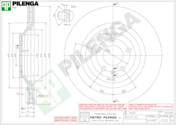 Pilenga V223 - Тормозной диск unicars.by