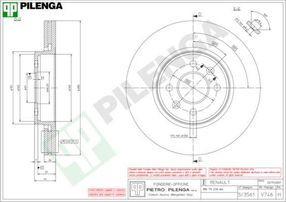 Pilenga V746 - Тормозной диск unicars.by