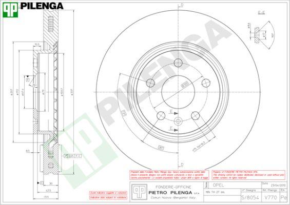 Pilenga V770 - Тормозной диск unicars.by