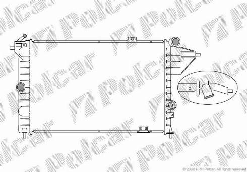 Polcar 551408-3 - Радиатор, охлаждение двигателя unicars.by