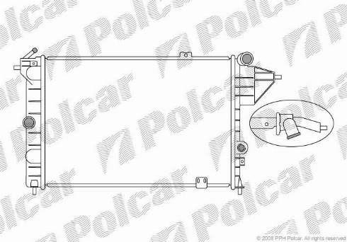 Polcar 551408A3 - Радиатор, охлаждение двигателя unicars.by