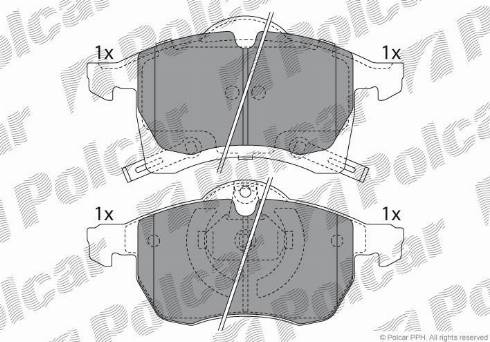 Polcar S70-0028 - Тормозные колодки, дисковые, комплект unicars.by