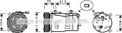 Prasco AIAK003 - Компрессор кондиционера unicars.by