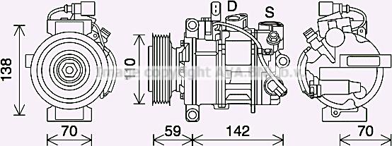 Prasco AIK410 - Компрессор кондиционера unicars.by