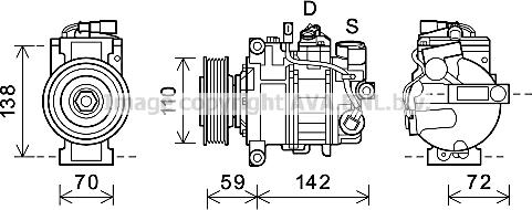 Prasco AIK396 - Компрессор кондиционера unicars.by