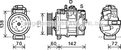 Prasco AIK344 - Компрессор кондиционера unicars.by