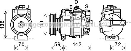 Prasco AIK341 - Компрессор кондиционера unicars.by