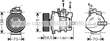 Prasco AIK284 - Компрессор кондиционера unicars.by