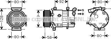 Prasco CNAK255 - Компрессор кондиционера unicars.by