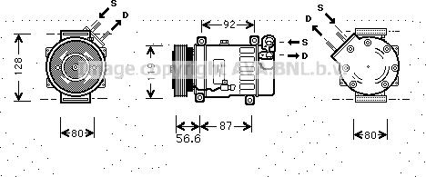 Prasco CNAK238 - Компрессор кондиционера unicars.by