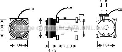 Prasco CNK030 - Компрессор кондиционера unicars.by