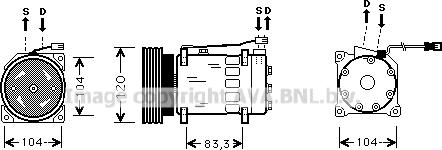 Prasco CNK175 - Компрессор кондиционера unicars.by