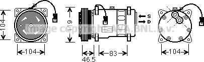 Prasco CNK258 - Компрессор кондиционера unicars.by