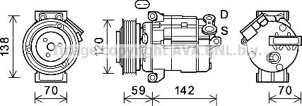 Prasco CTK063 - Компрессор кондиционера unicars.by