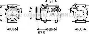 Prasco FDK451 - Компрессор кондиционера unicars.by