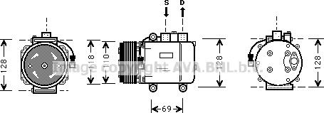 Prasco FDK045 - Компрессор кондиционера unicars.by