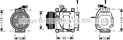 Prasco FTK042 - Компрессор кондиционера unicars.by