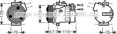 Prasco FTK384 - Компрессор кондиционера unicars.by