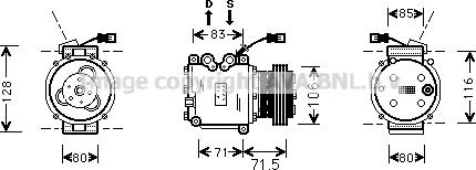 Prasco HDAK009 - Компрессор кондиционера unicars.by