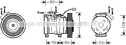 Prasco HDK167 - Компрессор кондиционера unicars.by