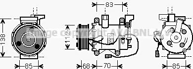 Prasco HDK207 - Компрессор кондиционера unicars.by