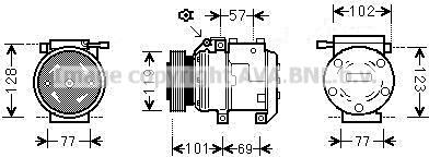 Prasco HYAK222 - Компрессор кондиционера unicars.by