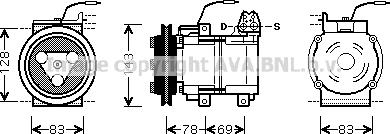 Prasco HYK124 - Компрессор кондиционера unicars.by