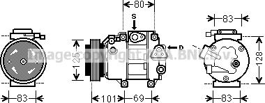 Prasco HYK240 - Компрессор кондиционера unicars.by