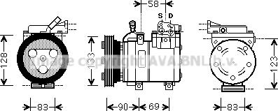 Prasco HYK250 - Компрессор кондиционера unicars.by